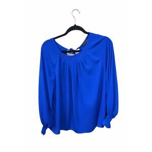 Banana Republic Royal Blue Keyhole Back Blouse Medium Keyhole Back Elevated Chic
